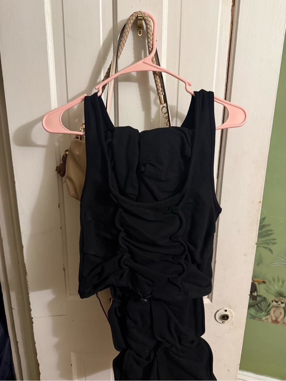 Fashion Nova Black Ruched Tank Top
